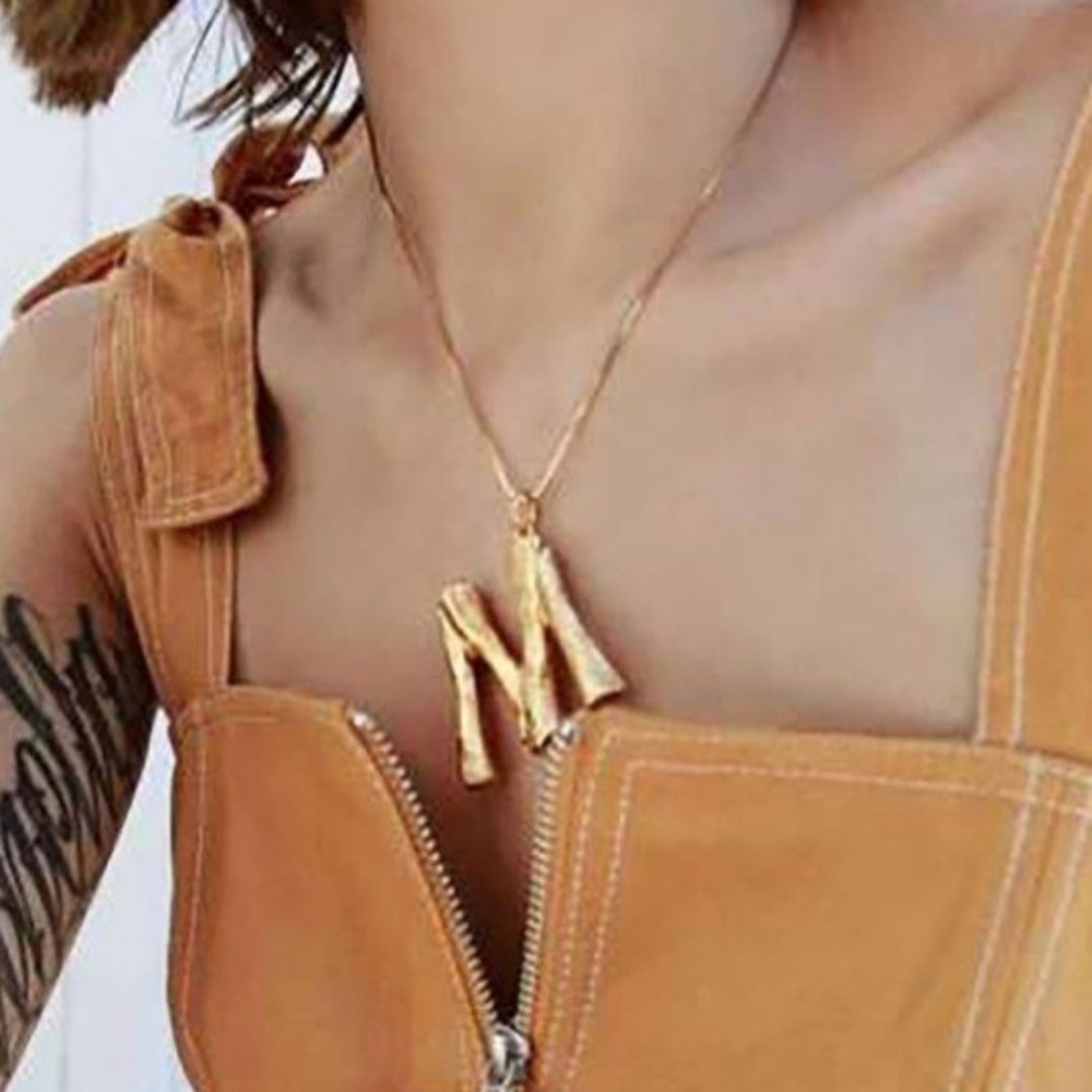 Alphabet Initial letter bamboo necklace chain - Picture 4 of 7